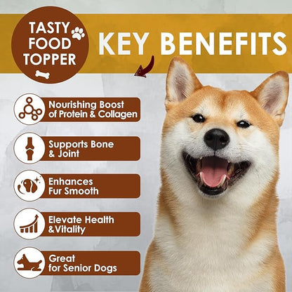 Zammex Grass-Fed Beef Bone Broth Protein Powder for Dogs & Cats - Joint & Bone Support, Healthy Fur Enhancer, Pet Food Topper for Dry & Wet, 10.58oz