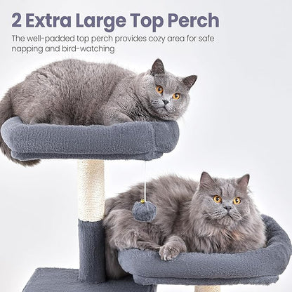 Cat Tree Tower for Indoor Cats Large Adult - 65 inch Extra Tall Cat Condo Trees with Scratching Post Hammock Perch - XL Sturdy Big Heavy Duty Multi Level Cat House Towers - Kitty Climbing Furniture