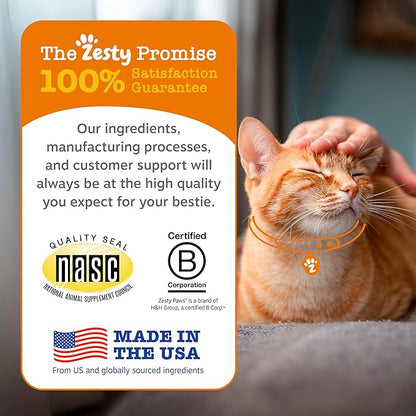 Zesty Paws Omega Cat Mousse Squeezable Cat Treats - with Seaweed, Omega Fatty Acids, Antioxidants Vitamins & Minerals - Skin & Coat Support for Cats - Tuna Fish Flavor - 18 Count