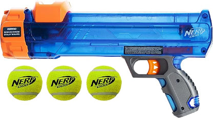 Nerf Dog Tennis Ball Blaster Dog Toy,12 Inch Translucent Blaster with 3 Balls