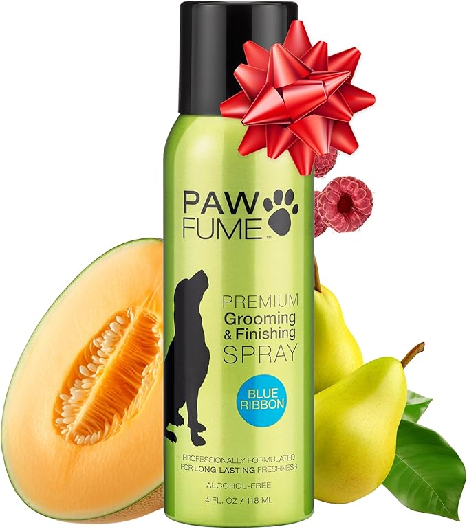 PAWFUME Dog Perfume Spray for Grooming, Blue Ribbon, 1-Pack – Keep Your Pup Fresh All Day – Probiotic, Alcohol-Free, Detangling & Moisturizing – Salon-Quality Dog Spray Deodorizer Perfume