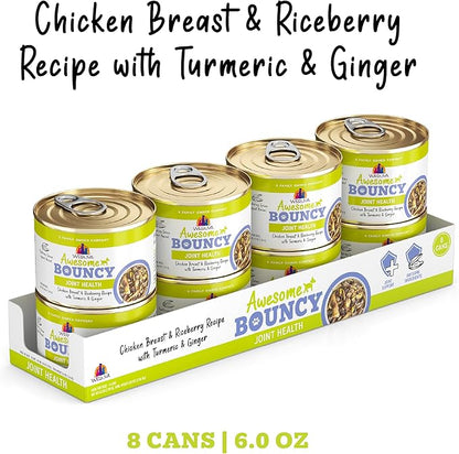 Weruva Awesome Bouncy Wet Dog Food, Chicken & Brown Rice, 6oz Can (Pack of 8)