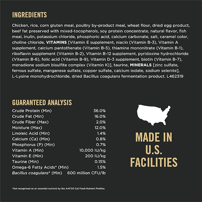 Purina Pro Plan High Protein Cat Food With Probiotics for Cats, Chicken and Rice Formula - 3.5 lb. Bag