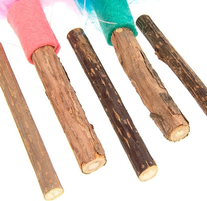 SmartyKat (5 Count Silly Silver Stix Natural Silvervine Cat Toys - Blue/Pink, One Size