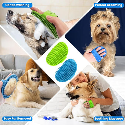 8Pcs Pet Grooming Kit for Dog Cat & Horse|Dog Cleaning Gloves|Cat,Dog Grooming Supplies|Dog Bath Paw Brush for Grooming and Washing |Dog Bathing Brush |Dog Shampoo Brush|Cat,Dog Bathing Supplies