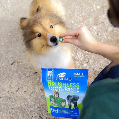 Ark Naturals Brushless Toothpaste, Dog Dental Chews for Small Breeds, Freshens Breath, Helps Reduce Plaque & Tartar, 12oz (Pack of 6)