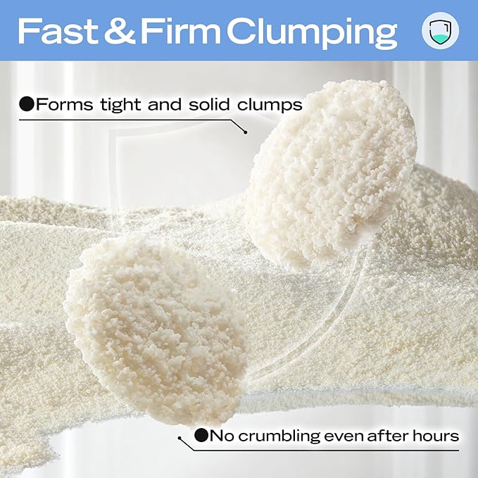 Natural Cat Litter Unscented, 100% Plant-Based, Strong Clumping Litter, Easy Scooping, Clumps Lift Cleanly, Chemical-Free, Low Dust, Corn & Cassava Litter, 5.5 LB