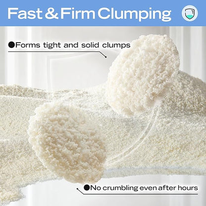 Natural Cat Litter Unscented, 100% Plant-Based, Strong Clumping Litter, Easy Scooping, Clumps Lift Cleanly, Chemical-Free, Low Dust, Corn & Cassava Litter, 5.5 LB