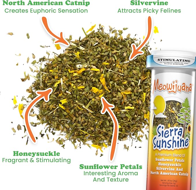 Meowijuana Jump 'n' Jamb Door Hanging Cat Toy Bundle | Deep Sea Squid + Sierra Sunshine Blend | Refillable Interactive Catnip Toy | Promotes Play and Cat Health | Potent Catnip Grown in North America