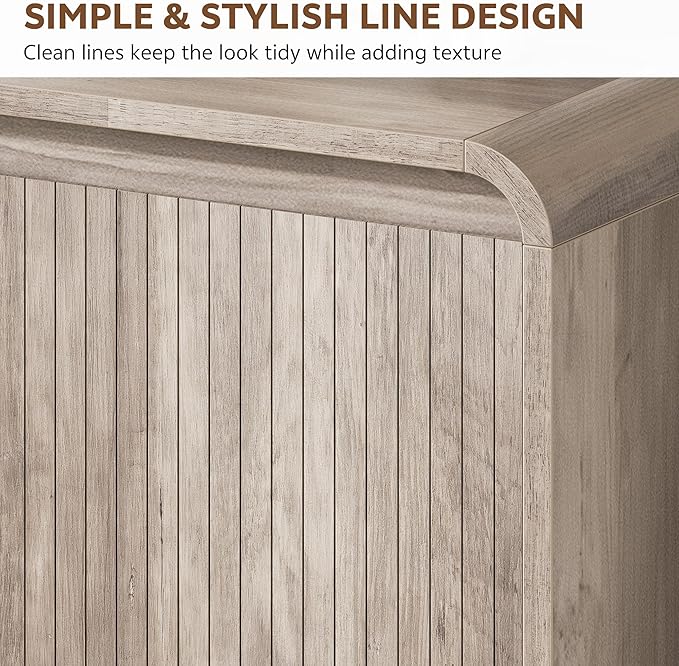 Cat Litter Box Enclosure with Litter Collector, 59'' Double Litter Box Enclosure for 2 Cats, Hidden Litter Box Furniture for Indoor Cats Large Adult, Cat House, Side Table, TV Stand, Grey