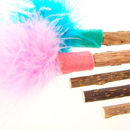 SmartyKat (5 Count Silly Silver Stix Natural Silvervine Cat Toys - Blue/Pink, One Size