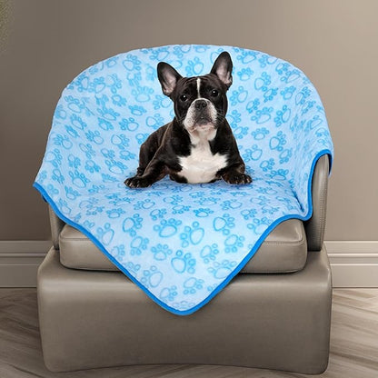 Stuffed Dog Blanket, Blue Premium Soft Throw Flannel Fleece Blanket for Medium Small Dogs, Pet Puppy Blankets for Kitten Cat, Christmas Pet Gift for Bed Cover, Couch, Crate(24x32 inch (Pack of 1))