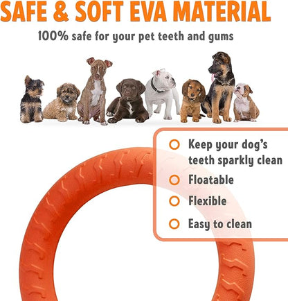 PetSpy Dog Ring Toy – Ring Puller for Outdoor Play, Floating Training & Fetch Toy for Throwing, Catching & Chewers – Durable EVA Flying Disc for Small, Medium & Large Dogs