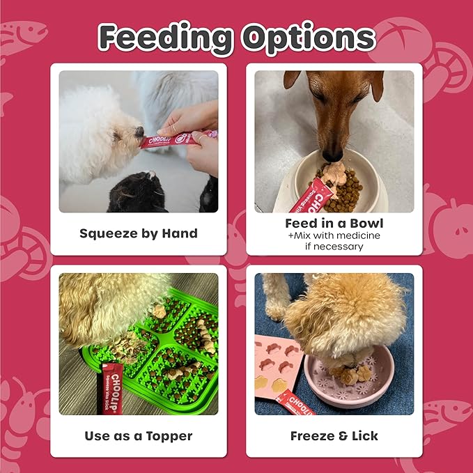 Choolip Squeeze Vita Stick Lickable Cat Treats & Dog Puree – 49-Count Heart Support Tubes, Creamy Grain-Free High-Protein Puree with Omega 3, Taurine, L-Carnitine & CoQ10 for Healthy Heart & Energy