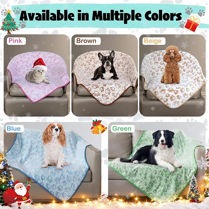 Stuffed Premium Soft Dog Blanket, Flannel Pink Stuff Cute Paw Print, 43 * 66 inches, Cat Blanket Puppy Supplies Dog Products Stuff Essentials