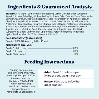 Solid Gold Wet Dog Food for Small Dogs - Grain Free Small Dog Food Wet Recipe w/Real Lamb, Superfoods & Vitamins for Gut Health & Immune Support - for Puppies, Adult & Senior Breeds - 12ct 3.5oz Cups