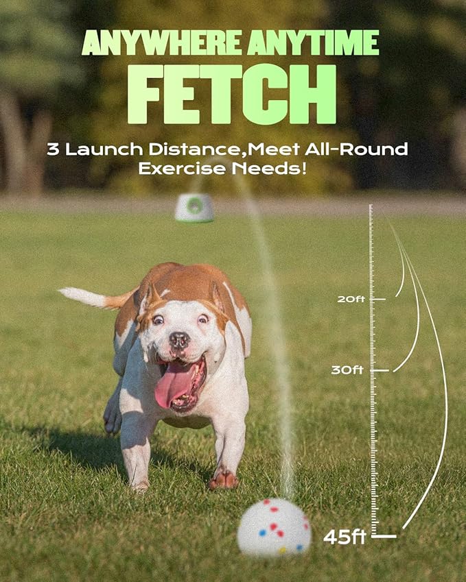 Automatic Dog Ball Launcher, Ball Thrower for Dogs (2.3” ETPU Balls *6)