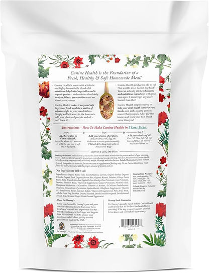 Dr. Harvey's Canine Health Miracle Dog Food, Human Grade Dehydrated Base Mix for Dogs with 9 Vegetables and 6 Organic Whole Grains (5 Pounds)