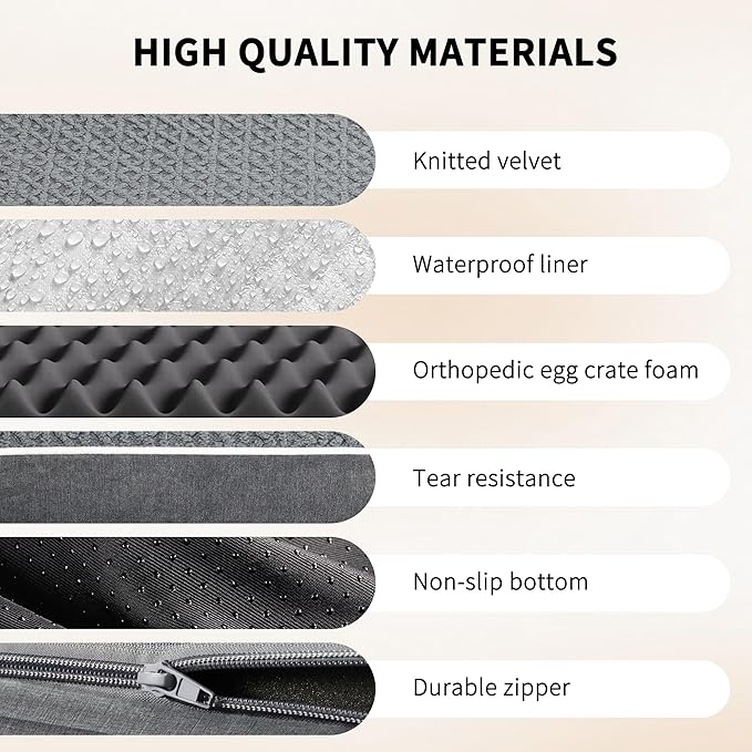 Orthopedic Dog Bed - Extra Large Dog Bed, Waterproof & Washable W/Removable Pet Bed Cover,Dog Beds Large W/Egg Crate Foam Support for Dogs Up to 115 lbs