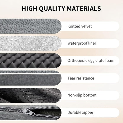 Orthopedic Dog Bed - Extra Large Dog Bed, Waterproof & Washable W/Removable Pet Bed Cover,Dog Beds Large W/Egg Crate Foam Support for Dogs Up to 115 lbs