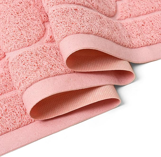 WePet Cat Litter Box Mat, Kitty Premium PVC Pad, Durable Trapping Rug, Phthalate Free, Urine-Resistant, Scatter Control, XXL 47 x 36 Inch, Baby Pink