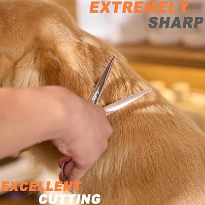 High-end Professional Dog Grooming Scissors Pet Grooming Shears 7 Inches Extremely Very Sharp Made Of Stainless Steel Alloy By Hand For Dog Cat Groomer