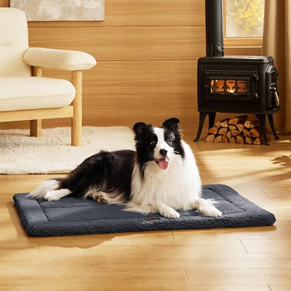 Bedsure Washable Dog Bed for Large Dogs, Soft Foam Floor Pet Mat, Lightweight Travel Flat Puppy Mattress for Indoor Pet