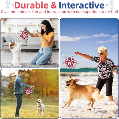 Diman Dog Balls, Dog Soccer Ball with Straps for Indoor Outdoor Play, Pet Toys Balls for Small Medium Dogs, Dog Birthday Gift, Interactive Dogs Toy for Tug of War (6 inch)