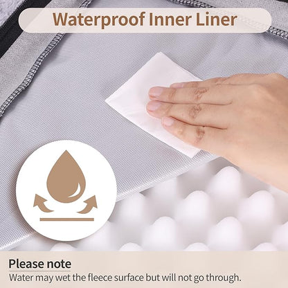 Orthopedic Dog Bed for Large and Medium Dogs, Egg Crate Foam, Waterproof, Washable Cover, Memory Foam Dog Crate pad, Perfect for Indoor or Outdoor Comfort Beige LGray 44 inch