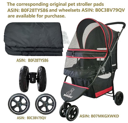 ROODO Escort 3 Wheel Dog Cat Pet Stroller for Small/Medium Dogs Cats Best Lightweight Foldable Portable Compact Jogger Travel All Terrain Pet Gear System Puppy Doggie Bunny Kitty Stroller(Black)