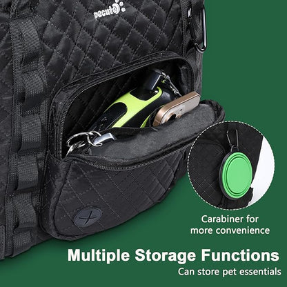 Pecute Dog Purse Carrier, Dog Carrier with Pockets for Small Dogs, Fits Dogs 5.5 lbs to 11 lbs, Cat and Puppies Tote Bag, Outing, Travel, Vet, Black