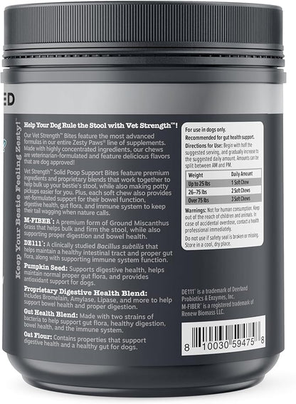 Zesty Paws Solid Poop Support Bites - Dog Stool Hardener - Pumpkin for Dogs with Prebiotics & Probiotics - Veterinarian Formulated Soft Chews - for Diarrhea Relief - 90 Ct