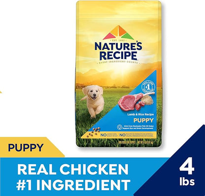 Nature's Recipe Grain Free Puppy Dry Dog Food, Chicken, Sweet Potato & Pumpkin Recipe, 4 lb. Bag