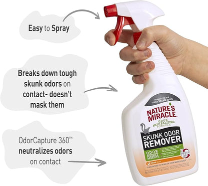 Nature’s Miracle Skunk Odor Remover, 32 Fluid Ounces, Removes Skunk Odors On Fabrics, Clothing, Carpets And Other Surfaces