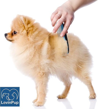 Dog Comb, Grooming Set for Dogs, 2 Sizes Pet Grooming Comb with Stainless Steel Teeth, Comfort Grip Handle, Dog Grooming Supplies, Large Pet Comb and Small Pet Comb