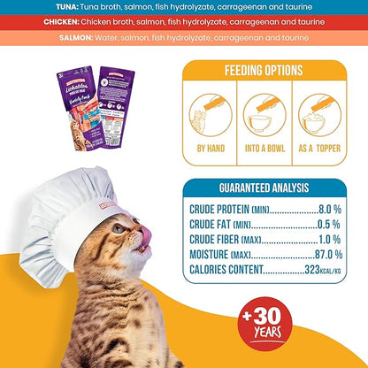 Beefeaters Cat Treats Lickable Puree 1.59oz (12-Pack) – Chicken, Grain-Free, Taurine-Enriched, Ideal for Training & Interactive Feeding