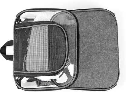 Cat Carriers Dog Carrier Pet for Small Medium Cats Dogs Puppies up to 25 Lbs, TSA Airline Approved Soft Sided, Collapsible Travel Puppy - Black Grey (M: 13" LX11.4 WX17.3 H, Blue)