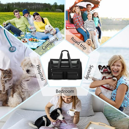 Cat Carrier, Small Dog Carrier for Small Medium Pets Up to 15 Lbs，Pet Carrier Airline Approved,Soft-Sided Puppy Travel Bag with Safety Zippers,Chihuahua Carry Case, Kitty Cloth Cage