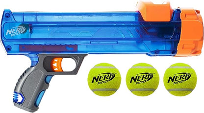 Nerf Dog Tennis Ball Blaster Dog Toy,12 Inch Translucent Blaster with 3 Balls
