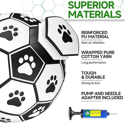 QDAN Dog Toys Dog Balls, World Cup Dog Soccer Ball with Straps, Dog Birthday, Herding Ball, Durable Balls for Small Medium Pet, Puppy Outdoor Toy (6 Inch)