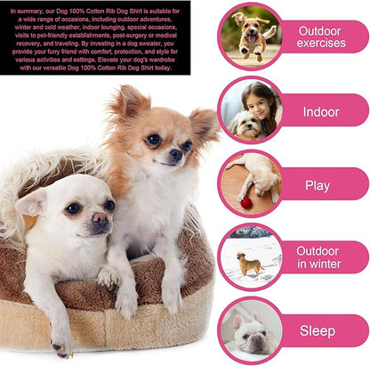 Elevate Your Pet's Comfort and Fashion: Premium 100% Cotton Rib Dog Shirt Vest for Small Breeds Like Chihuahuas, Yorkies, and Puppies .Year-Round Style with Tank-Style Puppy Attire Purple XX-Small