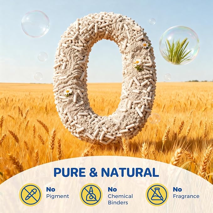 Natural Cat Litter Clumping Cat Litter,36 Pounds Mixed Straw Kitty Litter Lightweight Litter,Dust Free and Low Tracking Litter Odor Control Unscented