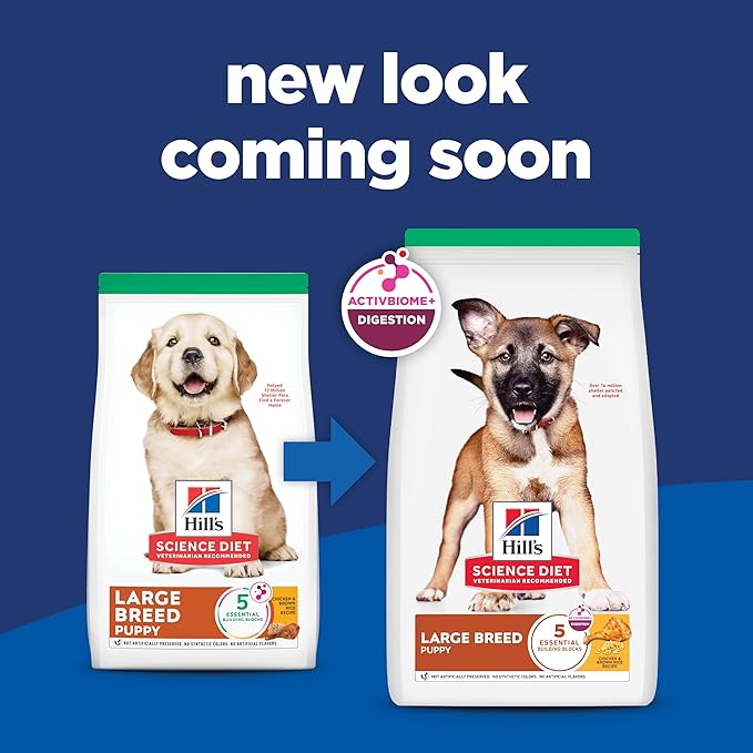 Hill's Science Diet Large Breed Puppy Food, DHA to Support Healthy Development, Chicken & Brown Rice Dry Dog Food, 15.5 lb. Bag