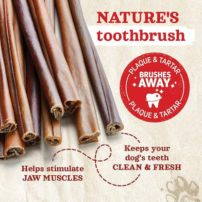 Natural Farm Collagen Dog Chews (3-5”, 10 Units), Odor-Free Long Lasting Bully Sticks & Rawhide Alternative Dog Treats, 95% Collagen Low Fat, High Protein – Small & Medium Dogs