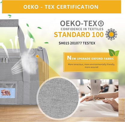 Cat Carrier Pet Dog Carrier Airline Approved for Puppy Kitten Carriers Under 15lb, Collapsible Soft Sided TSA Approved Travel Carrier-Grey