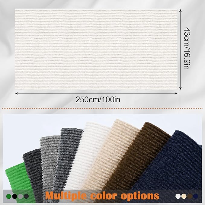 Cat Scratch Furniture Protector - 100" x 17" Trimmable Self-Adhesive Cats Claws Scratch Pads, DIY Cat Climbing Couch Protector for Scratch Post Cat Tree Replacement Indoor (Cream White)