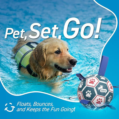QDAN Large Dog Toys, 8 Inch Durable Balls for Dogs for Outdoor Indoor, Soccer Ball with Straps, Herding Balls, Interactive Toy for Tug of War, Dog Ball to Keep Them Busy (8 Inch)