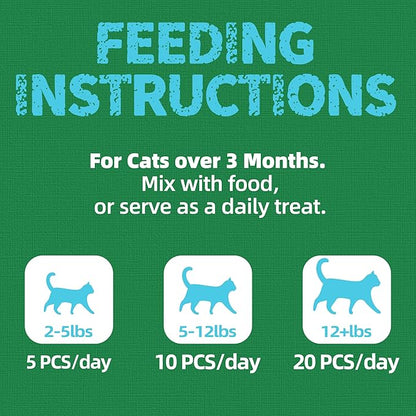 Just Try 16 OZ Kale & Spinach Cat Treats for Indoor Cats, Gluten Free, Low-Calorie Healthy Cat Snacks, Plant-Based Fiber-Rich Natural Chicken Flavor Training Treats