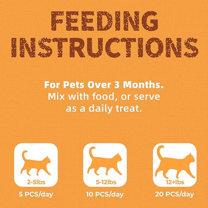 Just Try 16 OZ Krill & Chicken Cat Treats - Freeze-Dried Shrimp Snacks with Omega-3, Crunchy Cat Treats for Skin & Coat Health, Dental Care & Training Treats
