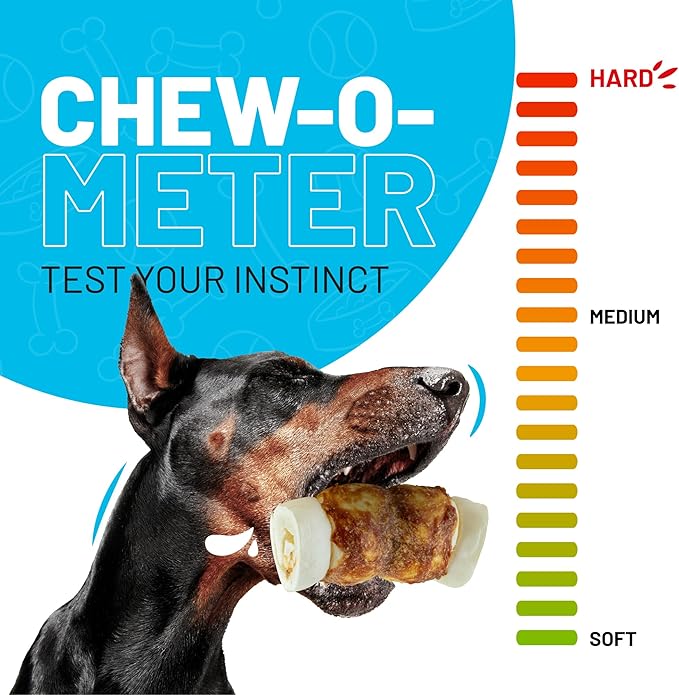 Sitka Farms Beef Cheek ROLL Chicken 5-6 Inch (4 Count) Extra Thick Dog Chew Bones No Rawhide Sourced from Free Range Grass Fed/Healthy Teeth and Gums for Small Medium and Large Dogs